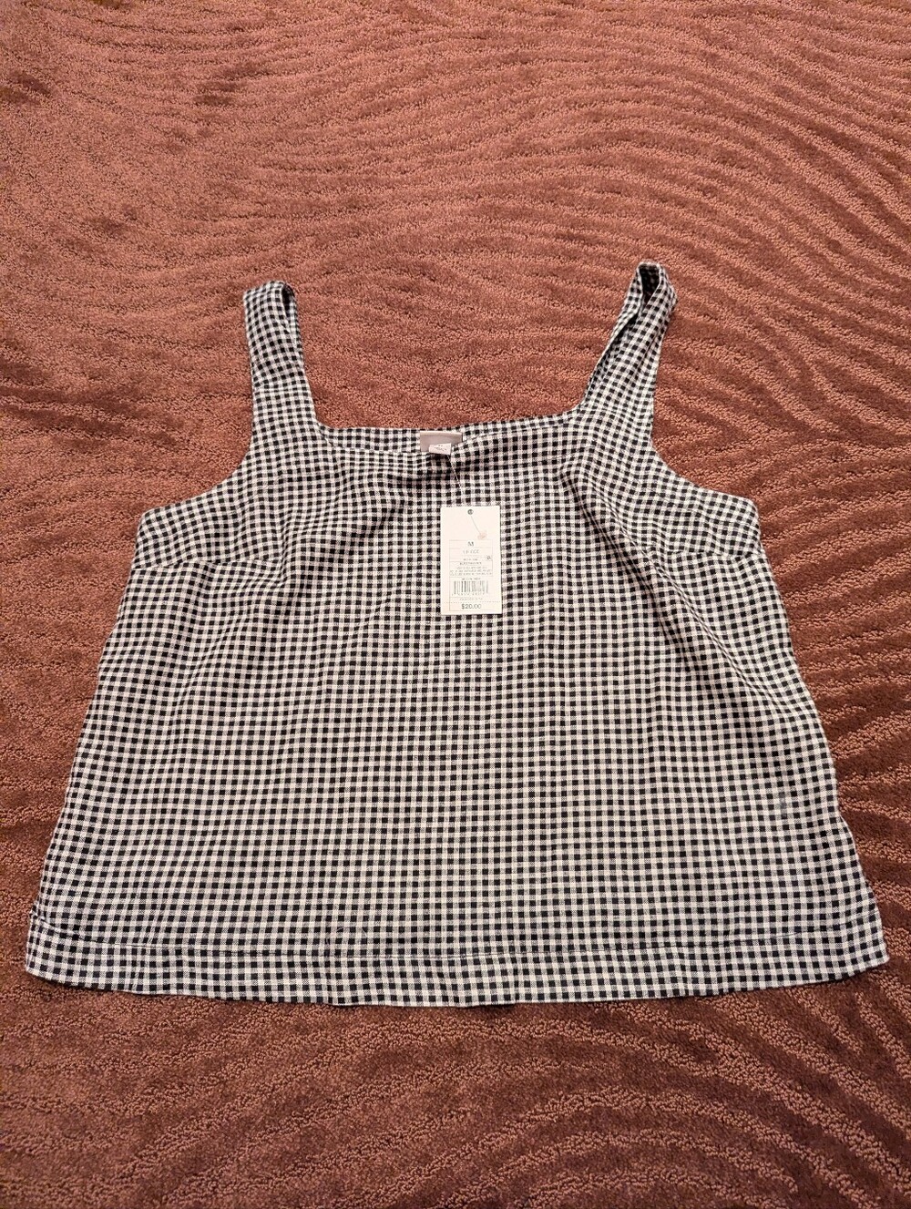 Universal Thread Black & White Gingham Tank Top NWT